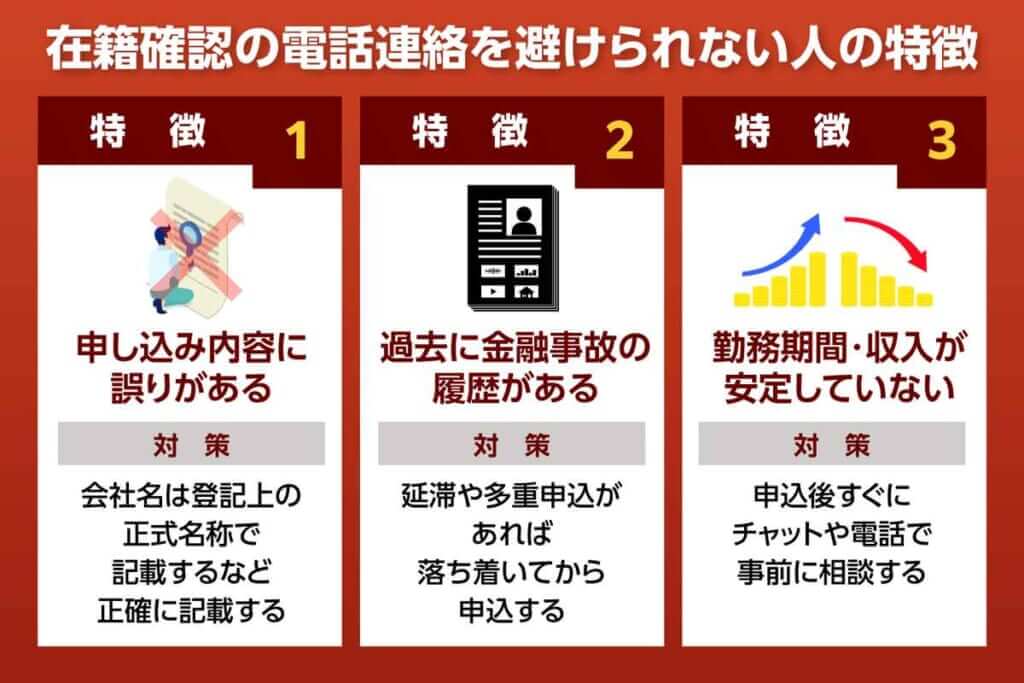 在籍確認の電話連絡を避けられない人の特徴