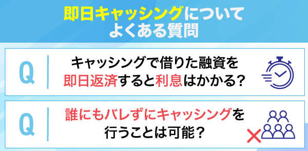 即日キャッシングについてよくある質問